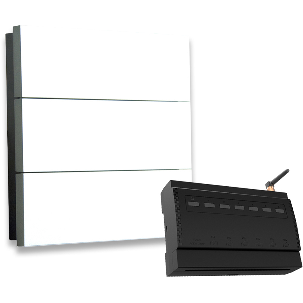 ENER-J 6 Gang Wireless Kinetic Switch with 6 Circuit RF and Wi-Fi Receiver Module Image 1