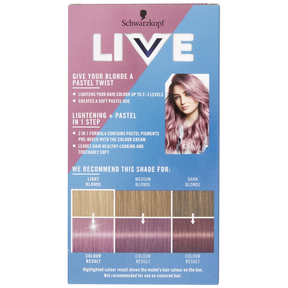 Schwarzkopf LIVE Lightener + Twist Mauve Kiss 105 Permanent Hair Dye Image 4