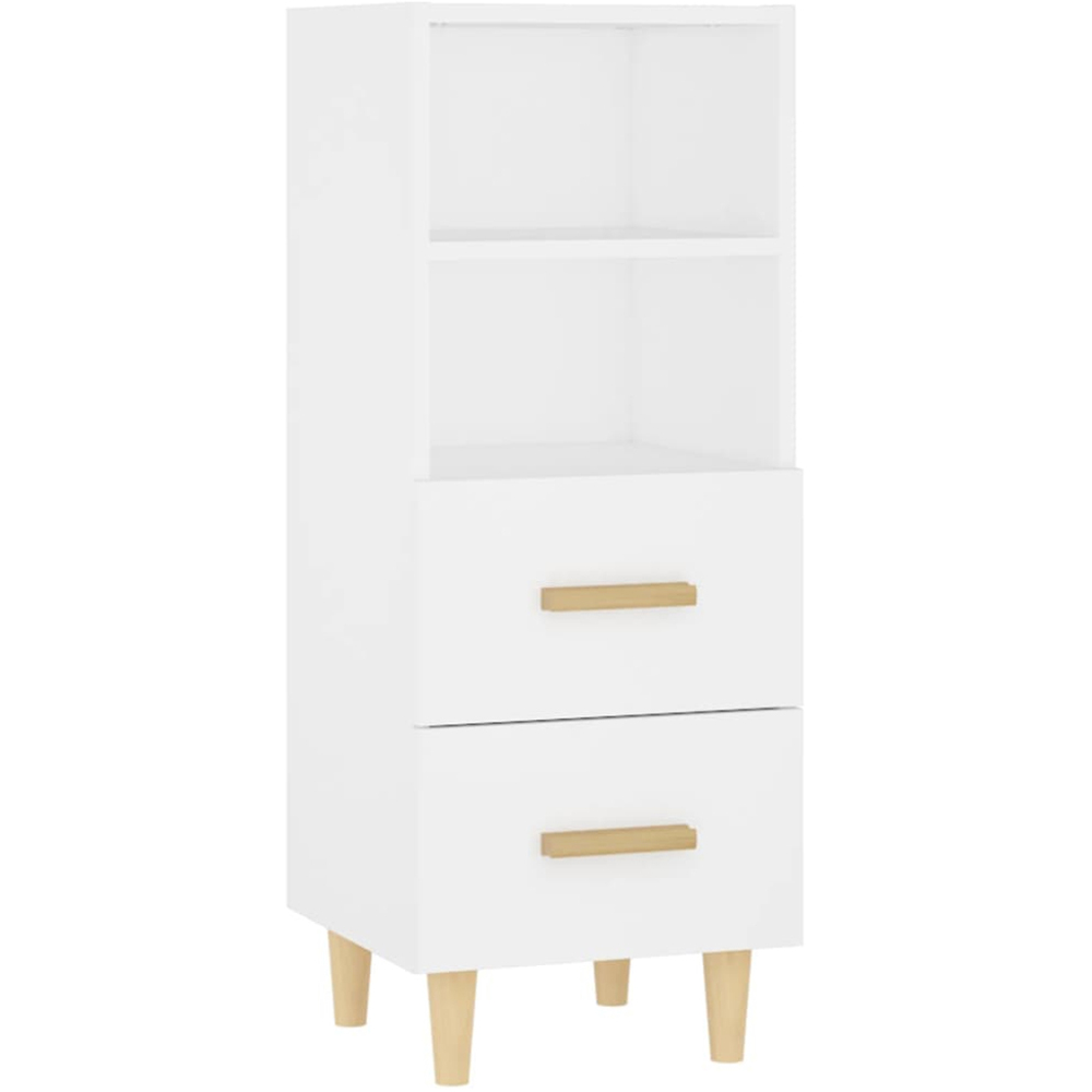 vidaXL 2 Drawer 2 Shelf White Sideboard Image 2