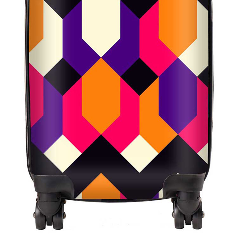 Warren Reed Designer Mini Cabin Coloured Abstract Pattern Suitcase Image 2