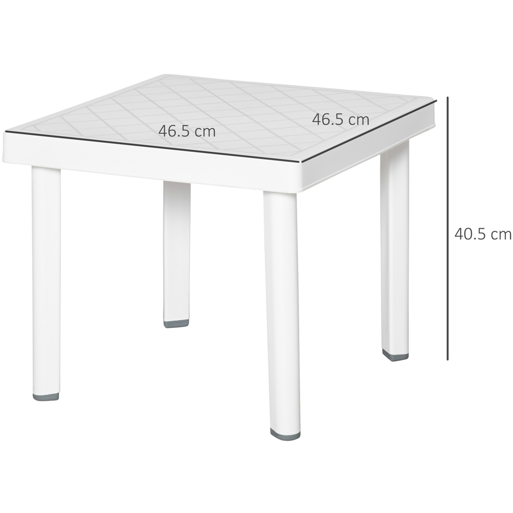Outsunny White Square Side Table Image 8