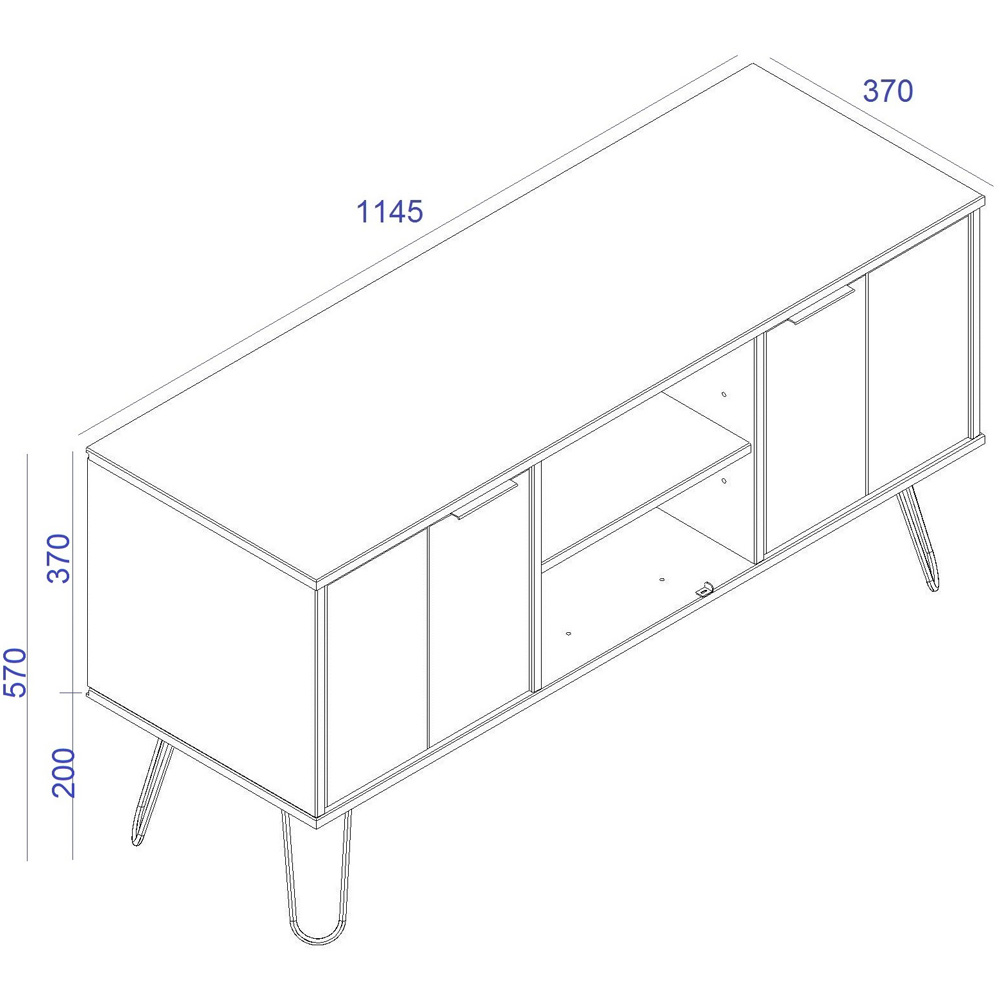Augusta 2 Door Grey Flat Screen TV Unit Image 7