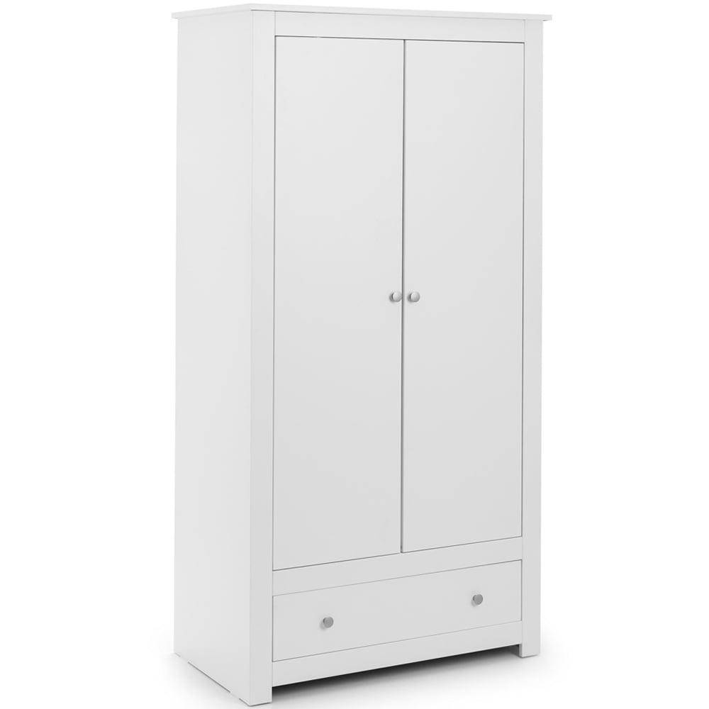 Julian Bowen Radley 2 Door Single Drawer Surf White Wardrobe Image 2
