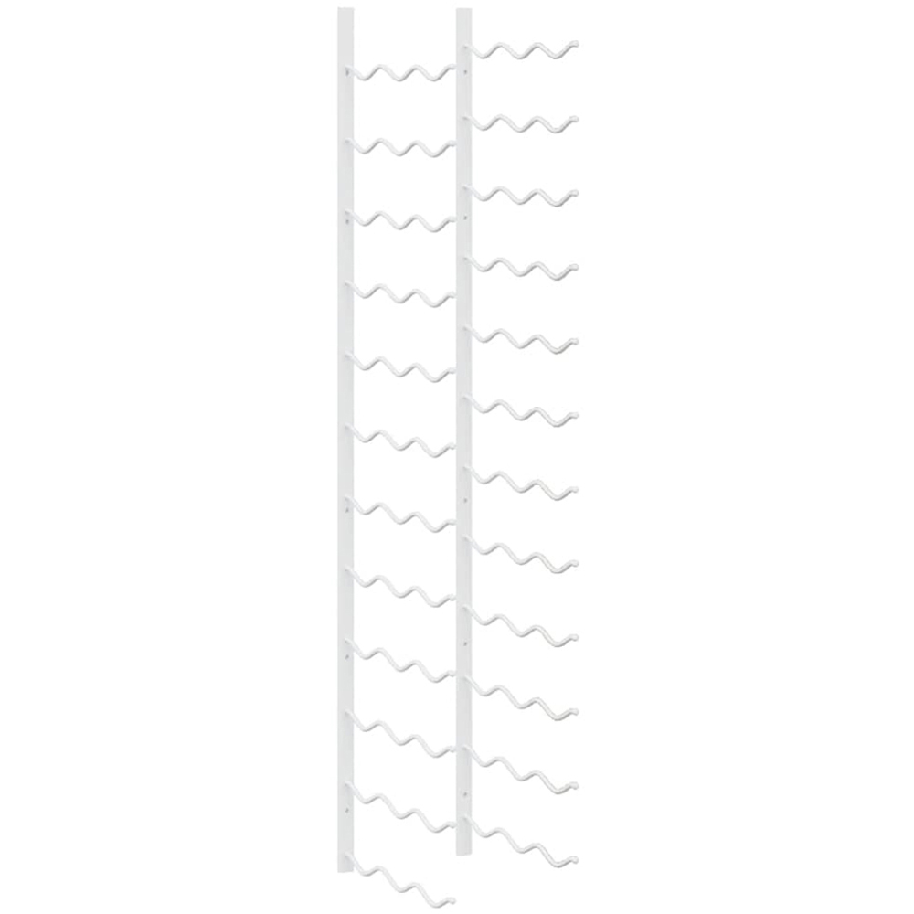 vidaXL 36 Bottle White Wall Mounted Wine Rack Set of 2 Image 1