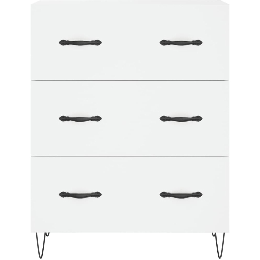 vidaXL 3 Drawer 3 Open Shelf White Highboard Image 8
