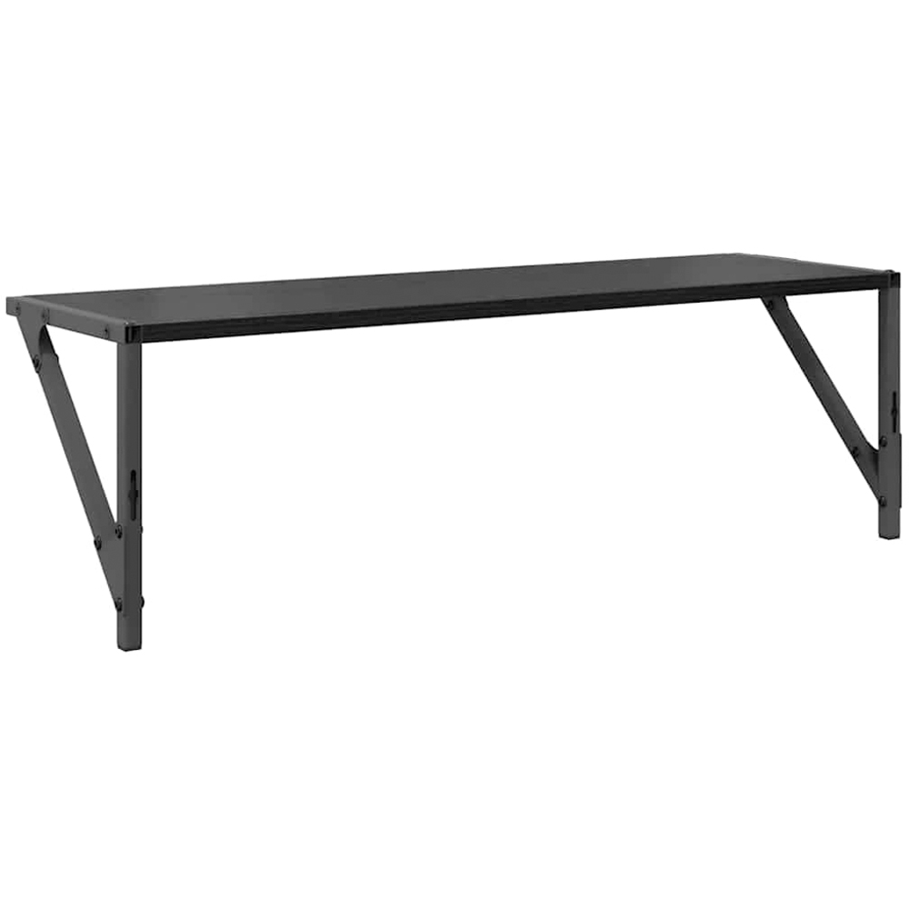 vidaXL 80 x 25cm Black Oak Wall Shelf Set of 2 Image 7