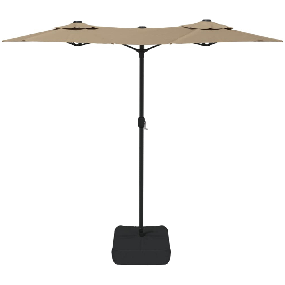 vidaXL Taupe Double Head Parasol 3 x 1.4m Image 3