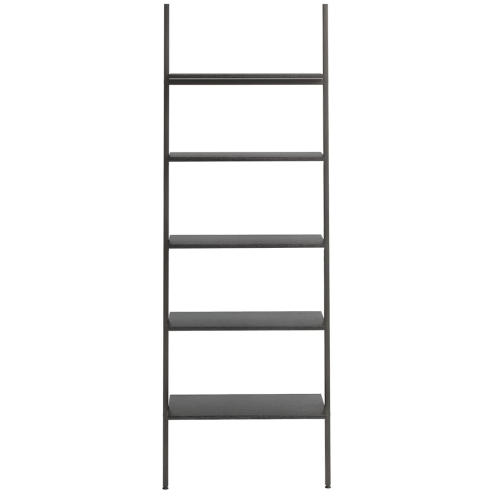 vidaXL 5-Tier Black Leaning Shelf Image 2