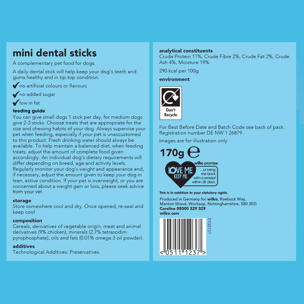 Wilko Mini Dental Sticks 170g Image 2