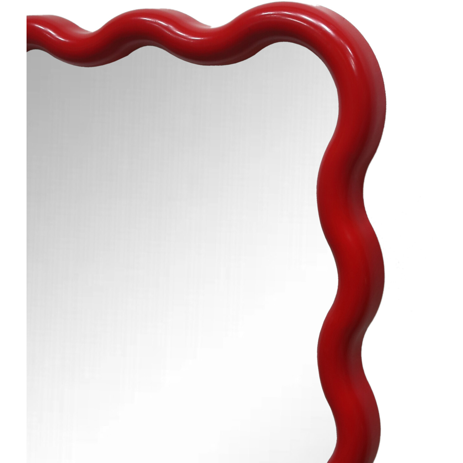 Lottie Wavy Framed Lean To Mirror Red Image 5