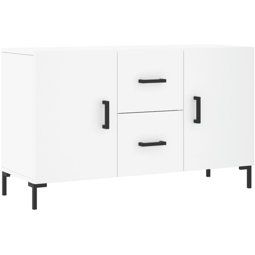 vidaXL 2 Door 2 Drawer White Sideboard Image 2