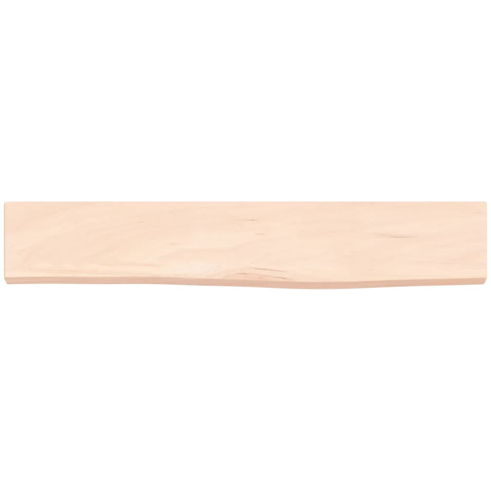 vidaXL 60cm Natural Untreated Solid Oak Wood Floating Wall Shelf Image 3