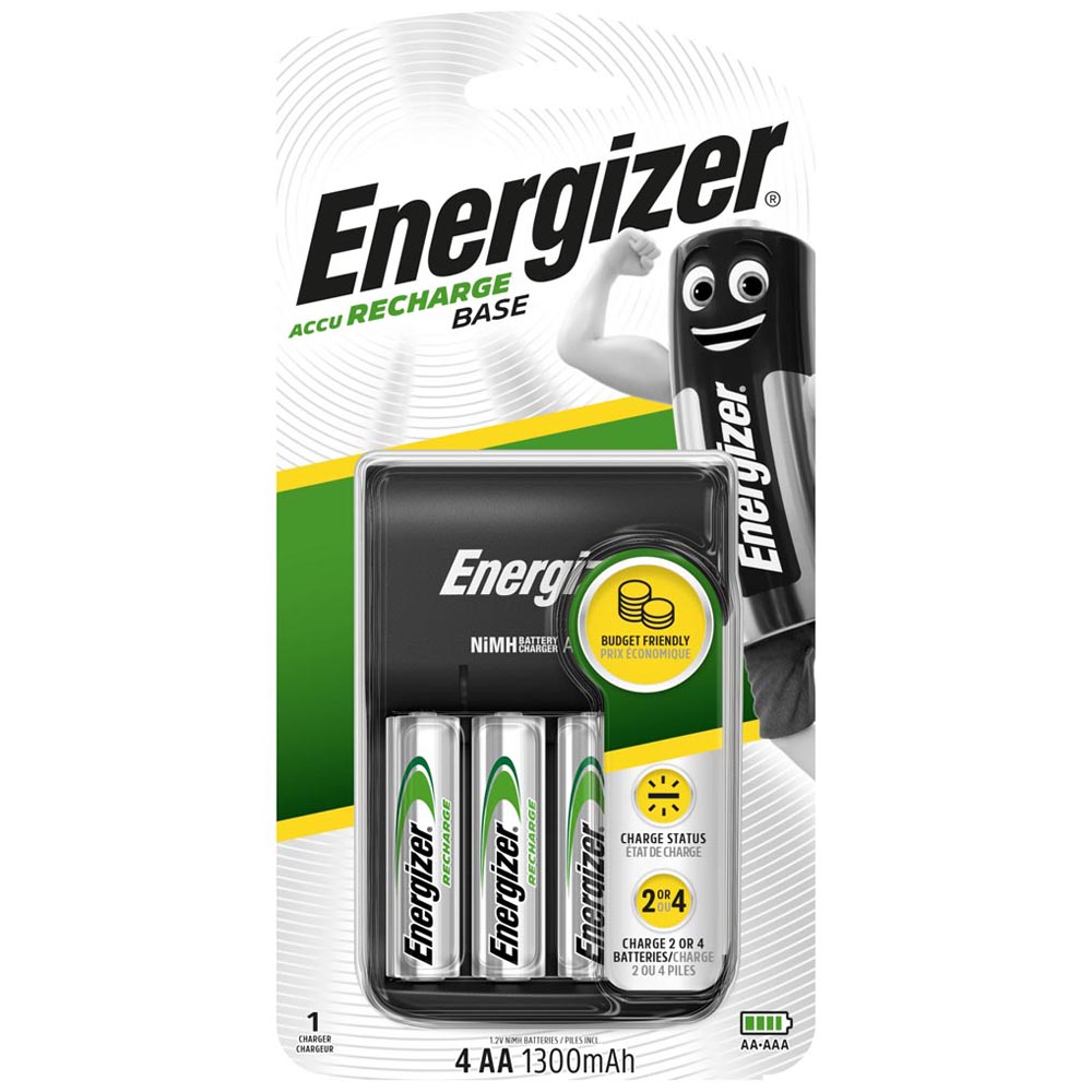 Energizer Recharge NiMH Rechargeable AA and AAA Batteries Base Charger Image 1
