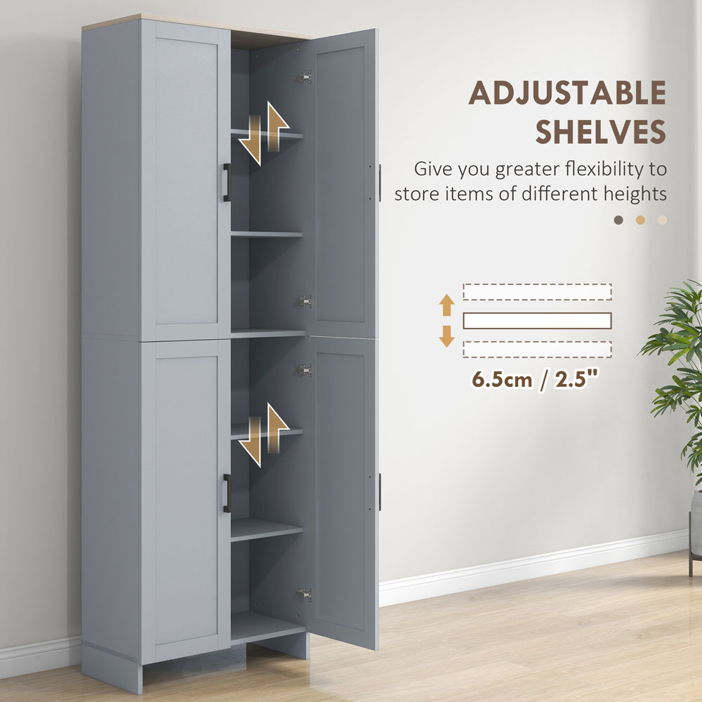 Portland 4 Door Grey Kitchen Storage Cabinet Image 6