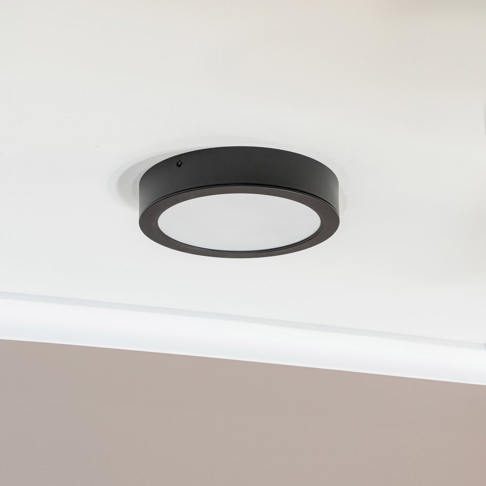 ValueLights Lacey Black Round 24W LED Flush Ceiling Light Image 4