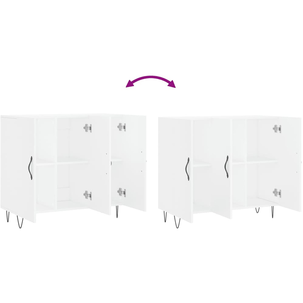 vidaXL 3 Door White Sideboard Image 9