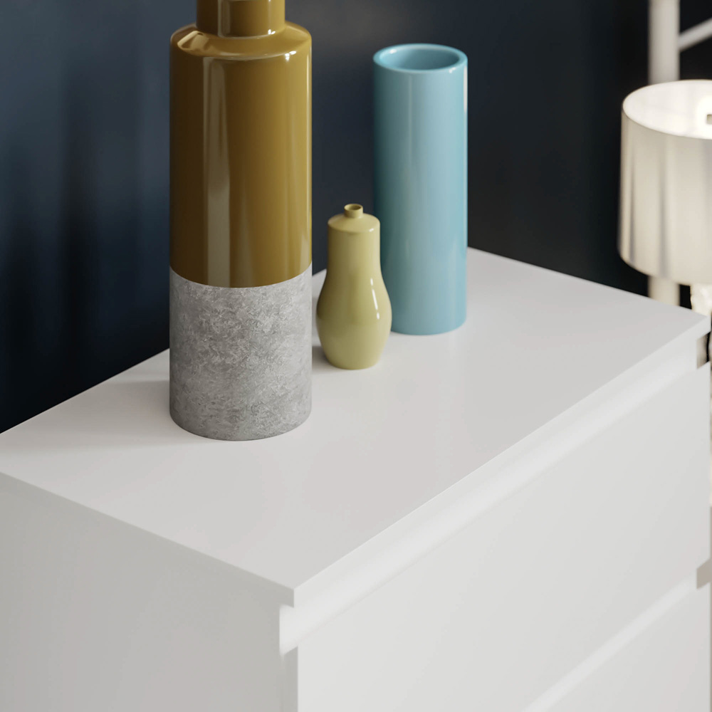 Vida Designs Denver 3 Drawer White Chest of Drawers Image 3