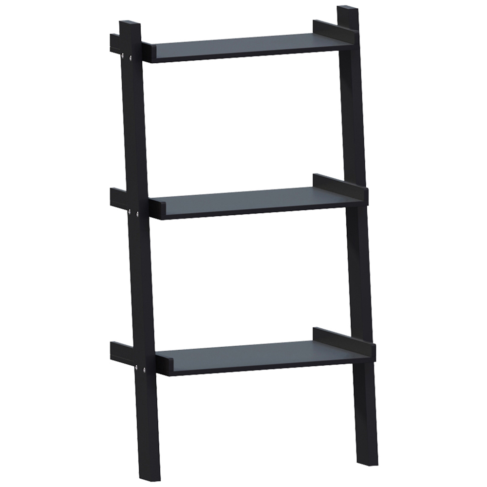 Vida Designs York 3 Shelf Black Ladder Bookcase Image 2
