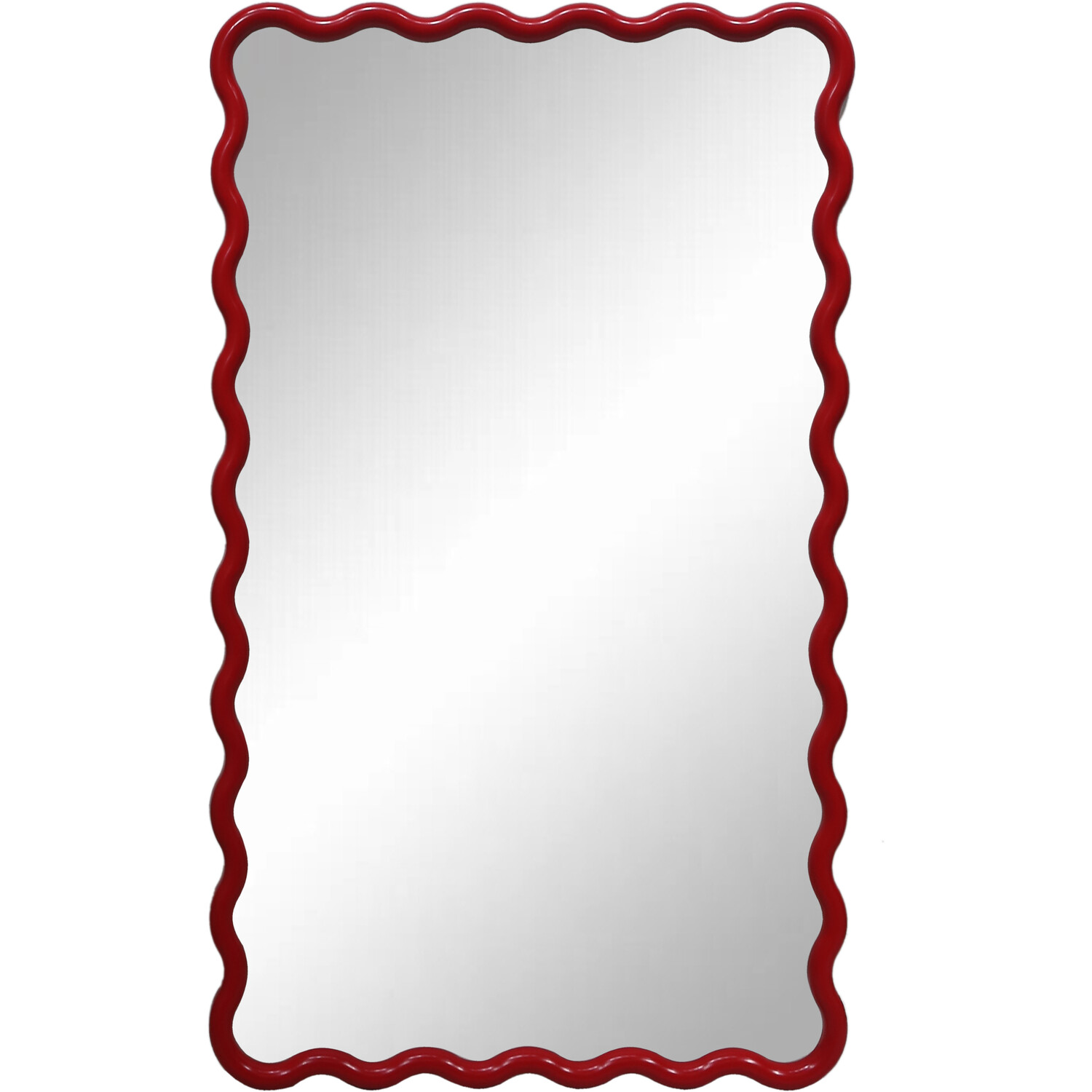 Lottie Wavy Framed Lean To Mirror Red Image 1
