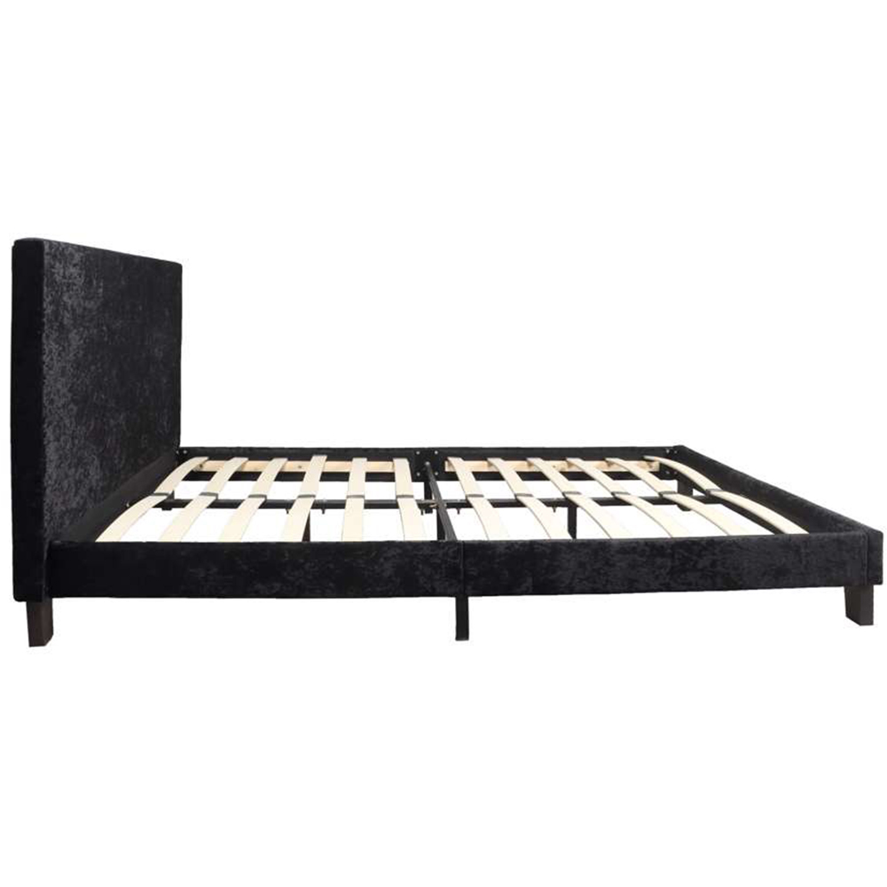 Berlin Double Black Crushed Velvet Bed Wilko