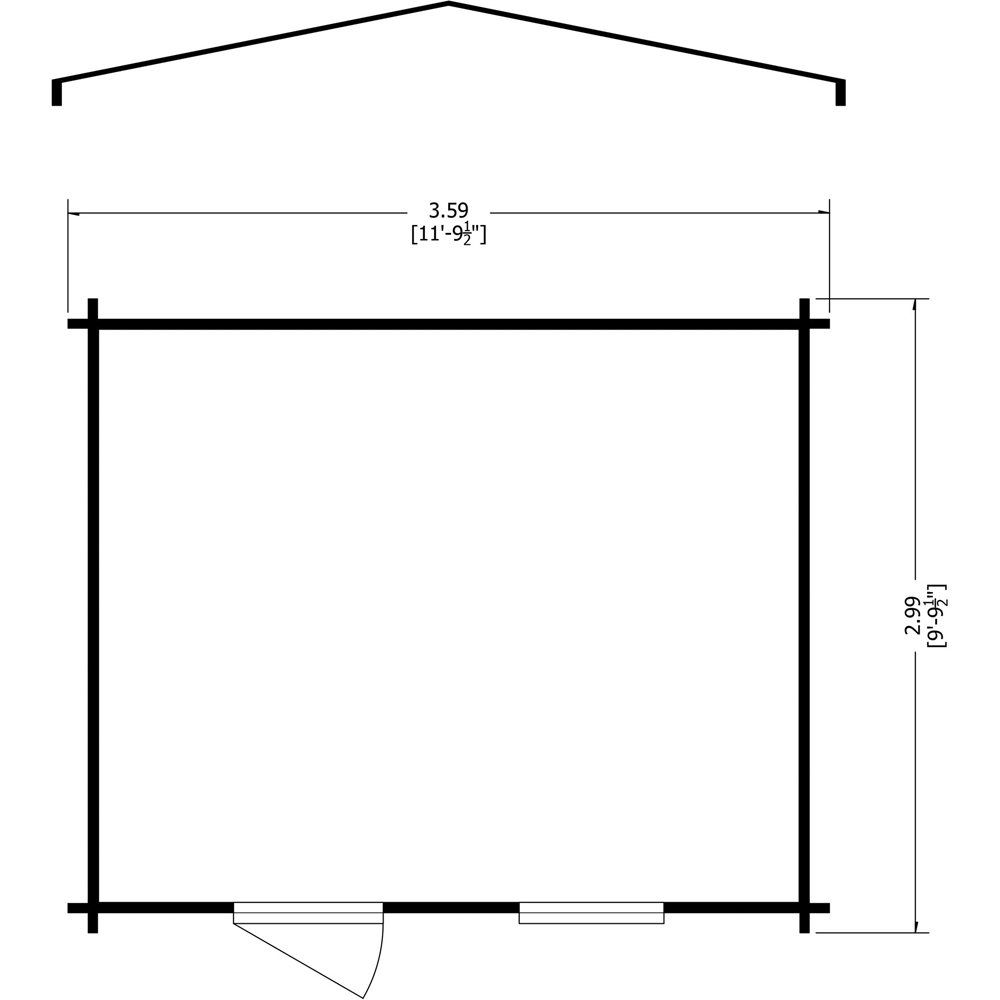 Shire Bucknells 12 x 10ft Pressure Treated Log Cabin Image 6