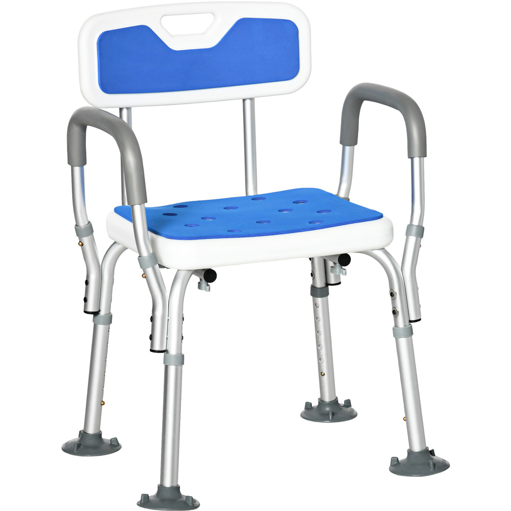 Portland Blue Height Adjustable Shower Stool Image 1