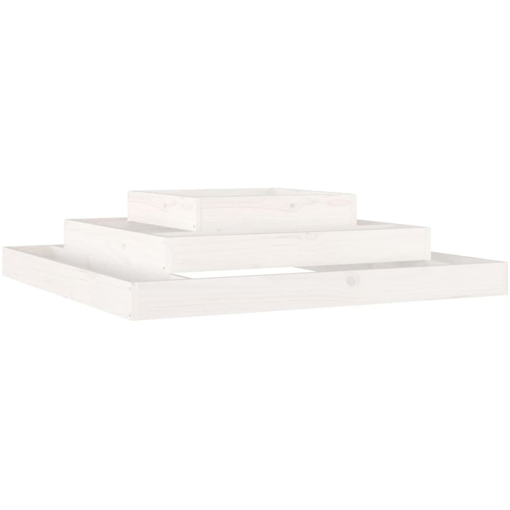 vidaXL White Solid Wood Square Planter Box 110 x 110 x 27cm Image 1