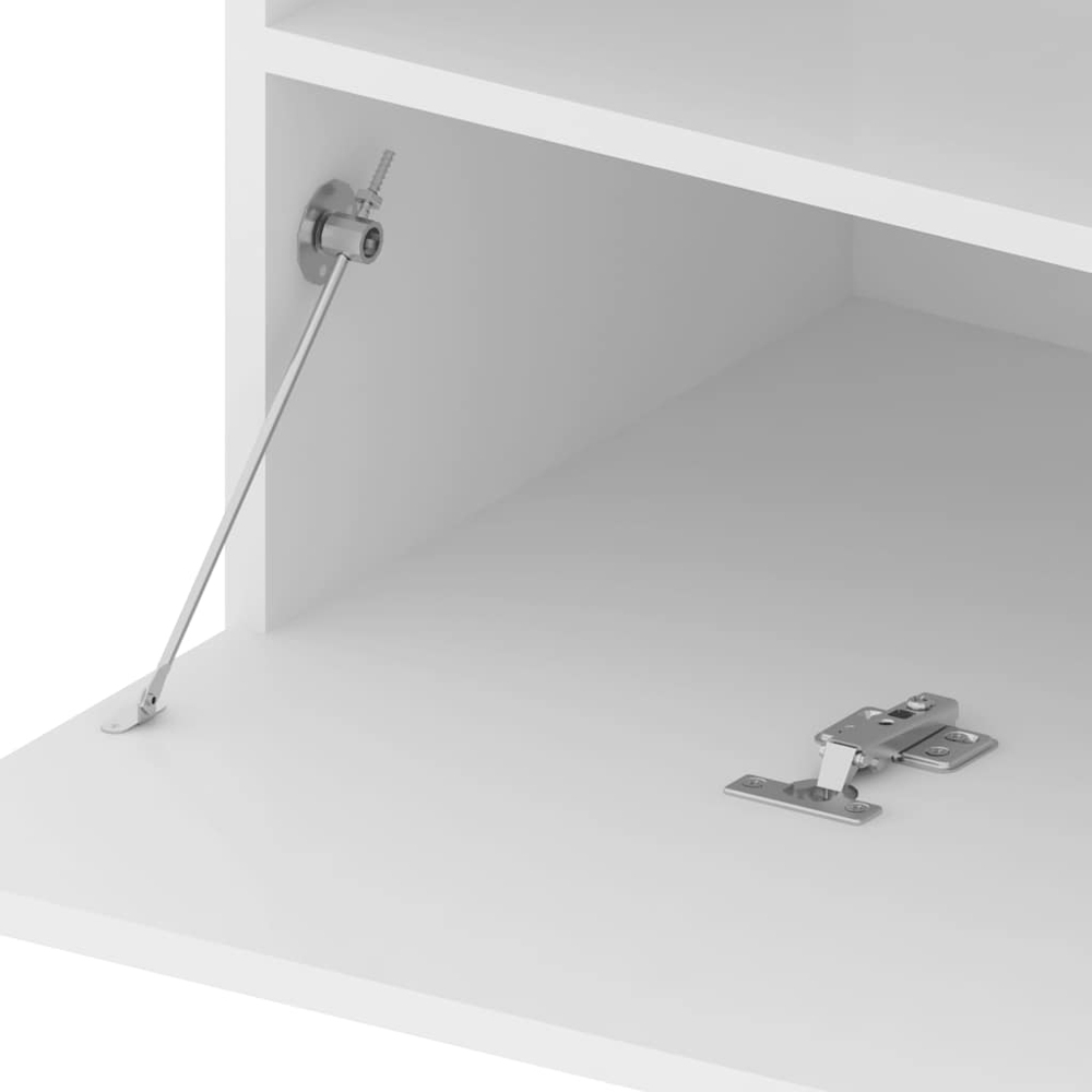 vidaXL Single Door Single Shelf High Gloss White LED TV Cabinet Set of 2 Image 6