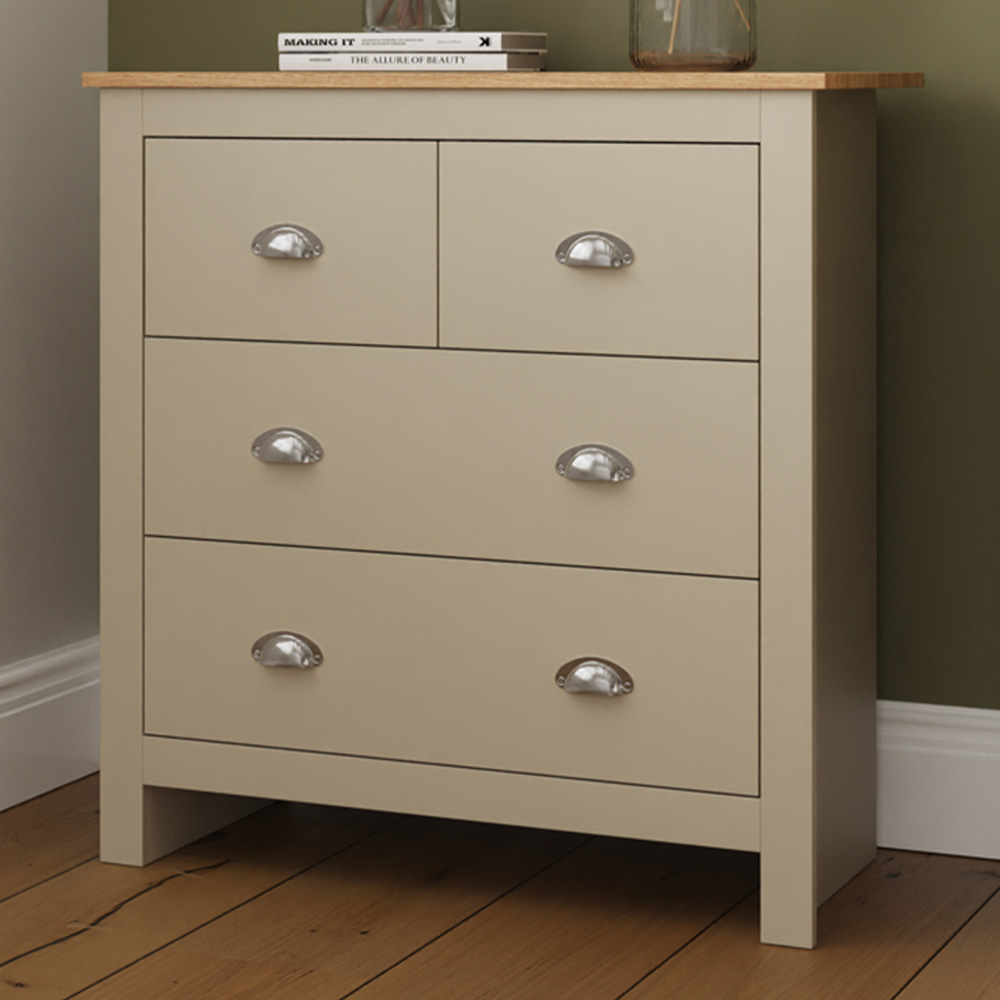 GFW Lancaster 4 Drawer Cream Chest of Drawers Image 1