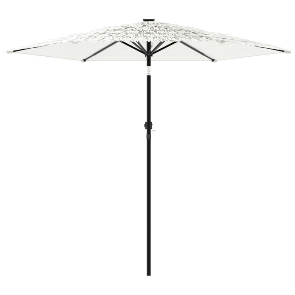 vidaXL White Straw Top Garden Parasol with Steel Pole 2.6m Image 3