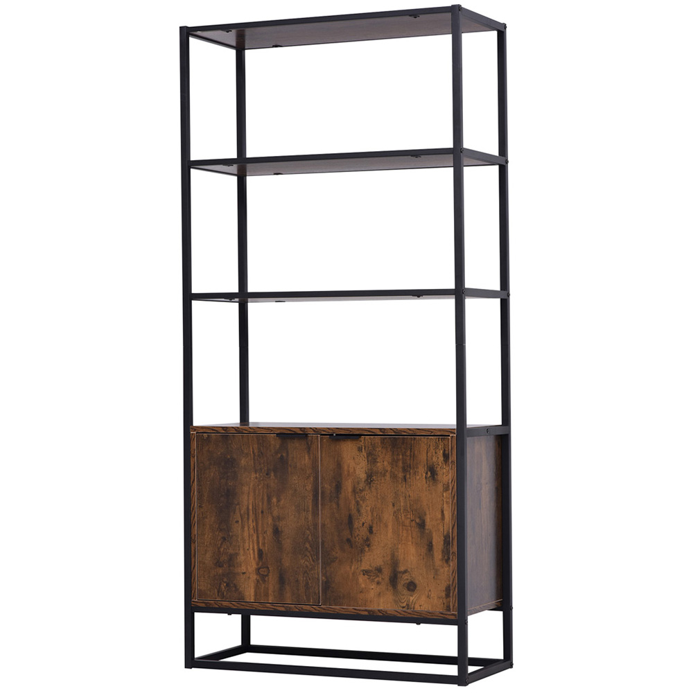 Portland 2 Door Rustic Brown Storage Cabinet Image 2