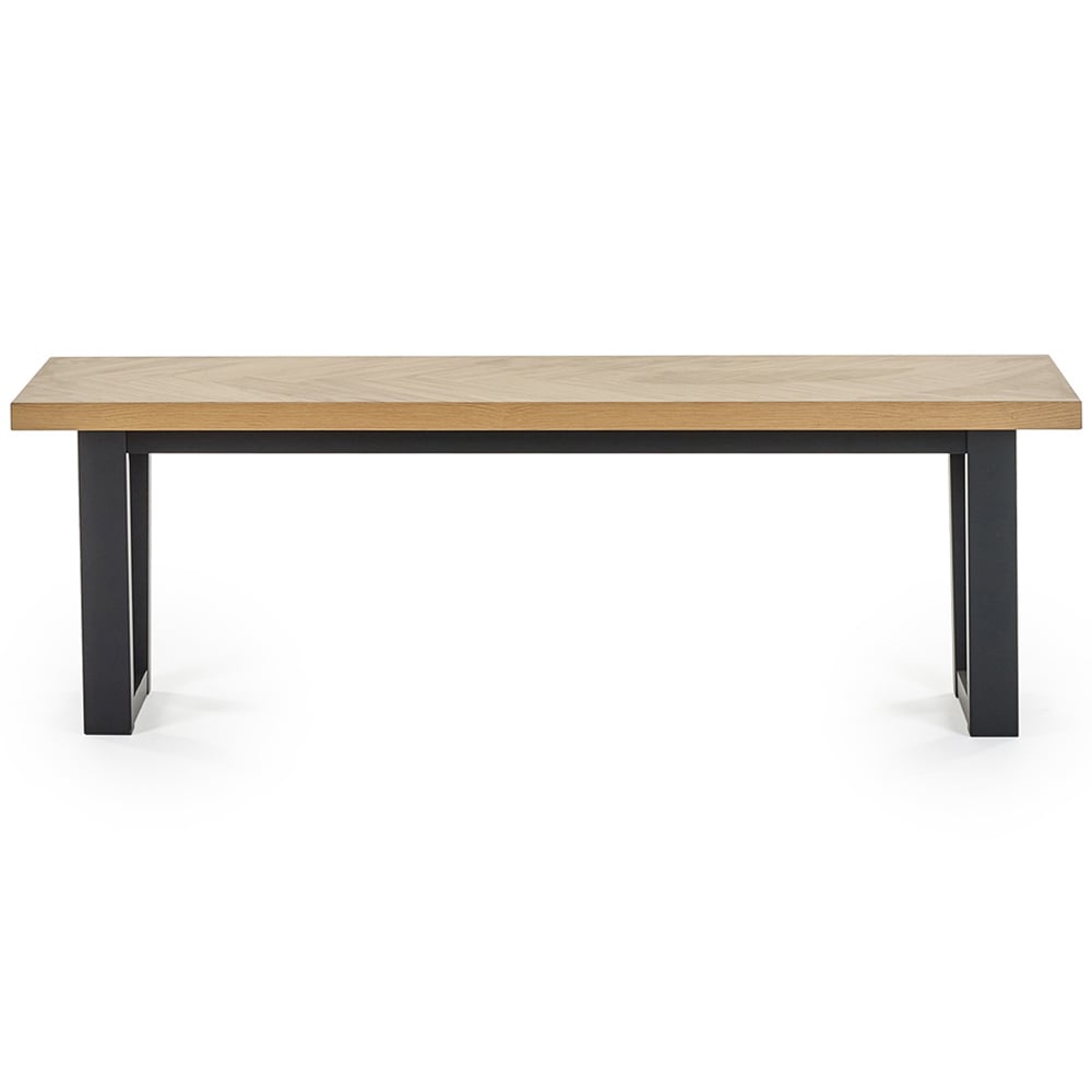 Julian Bowen Hilton White Oak and Black Dining Bench Image 3