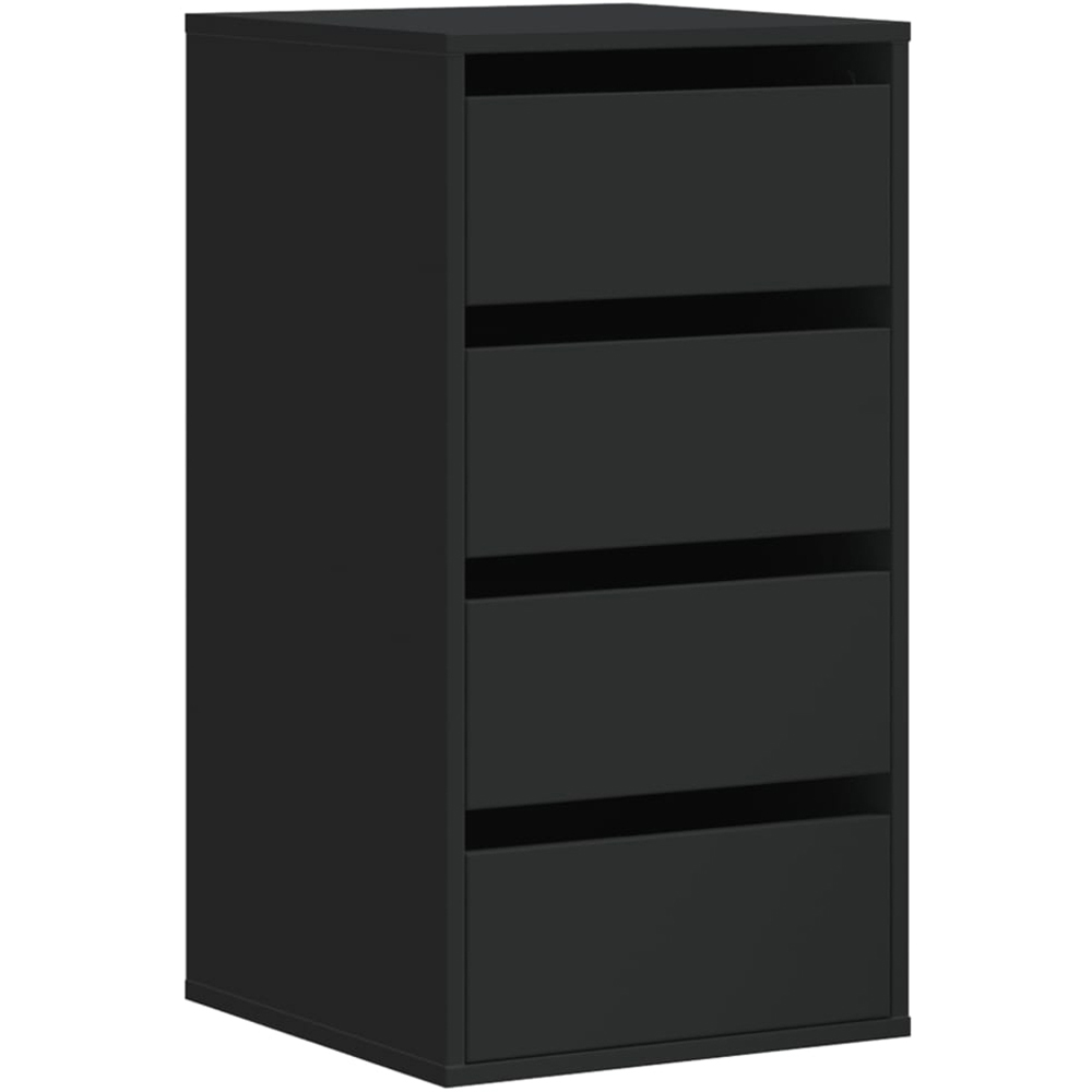 vidaXL Black Engineered Wood Corner Chest of Drawers Image 2
