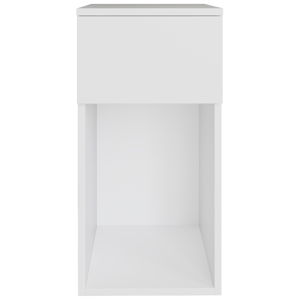 GFW Finn Single Drawer Single Shelf White Slim Bedside Table Image 5