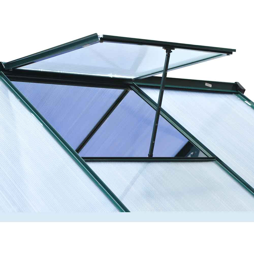 Outsunny Green Polycarbonate 6.2 x 6.2ft Greenhouse Image 7
