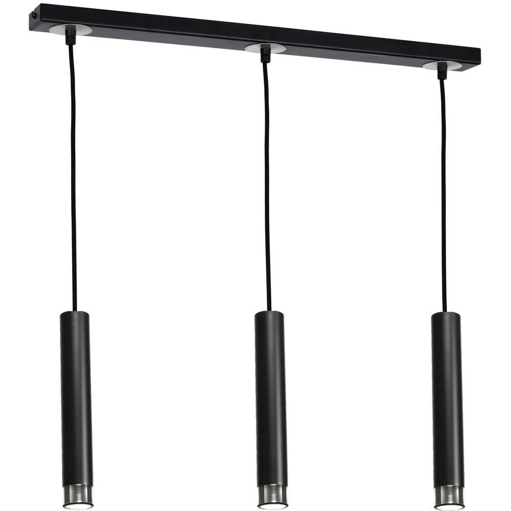 Milagro Dani Black and Chrome 3 Pendant Lamp 230V Image 1