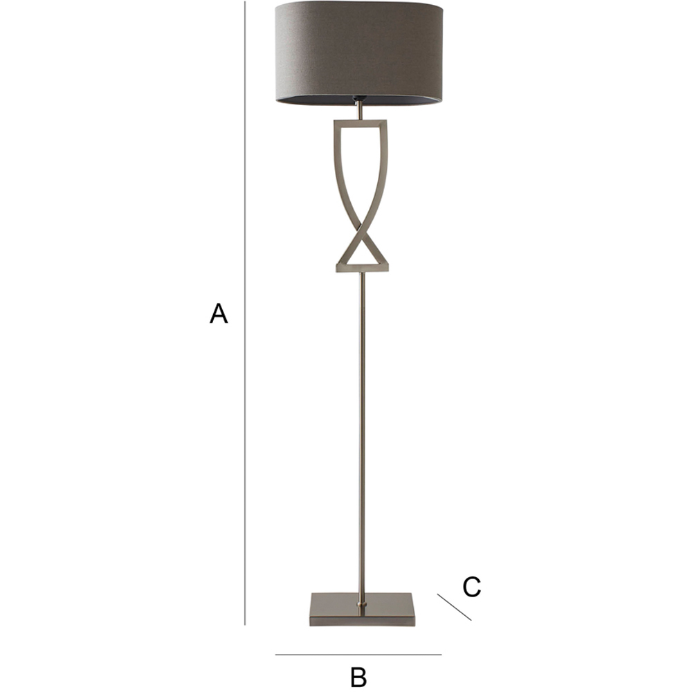 ValueLights Katniss Crossover Chrome and Grey Shade Metal LED Floor Lamp Image 8