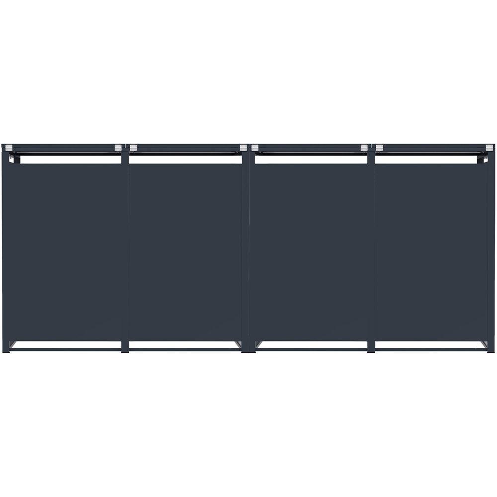 MonsterShop Anthracite Grey Wood Metal 4 Wheelie Bin Storage Shed Image 3