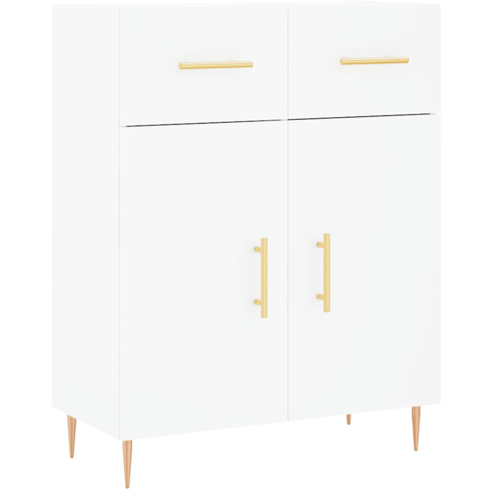 vidaXL 2 Door 2 Drawer 3 Shelf White Highboard Image 7