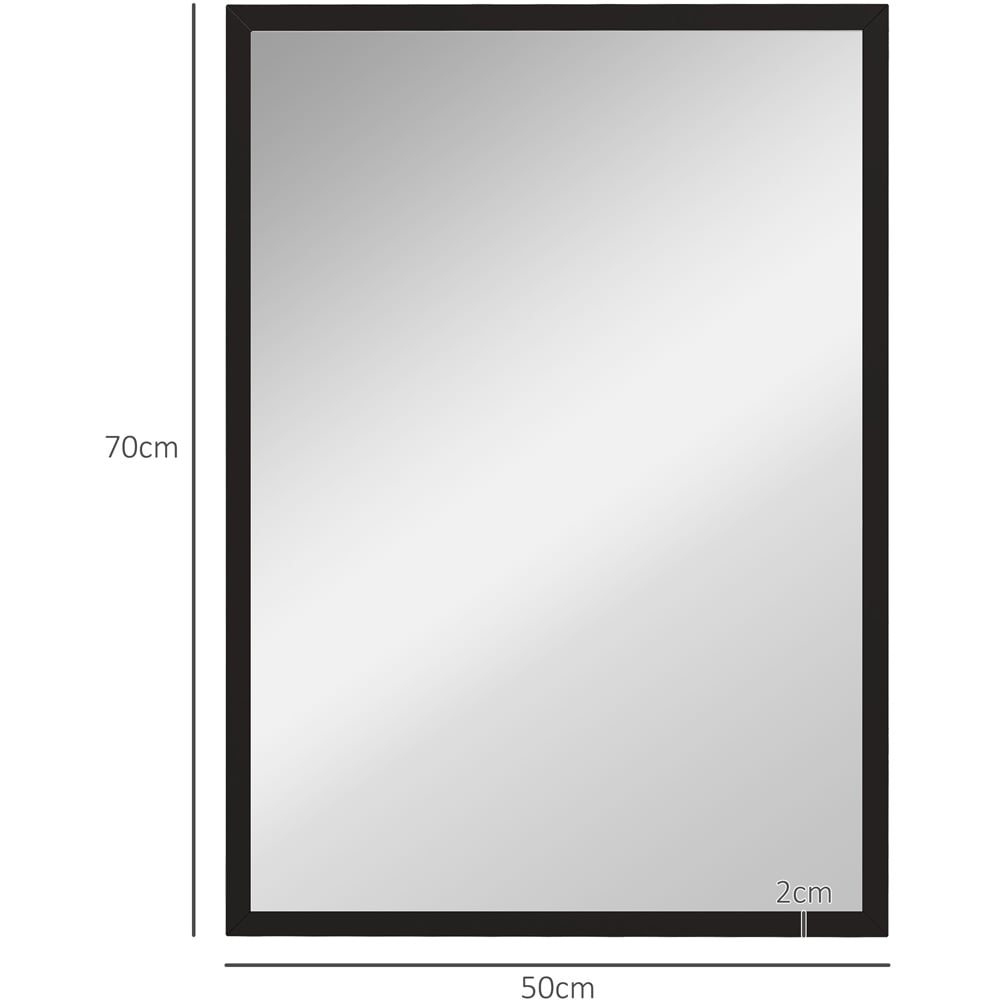 Portland Black Bathroom Wall Mirror 70 x 50cm Image 9