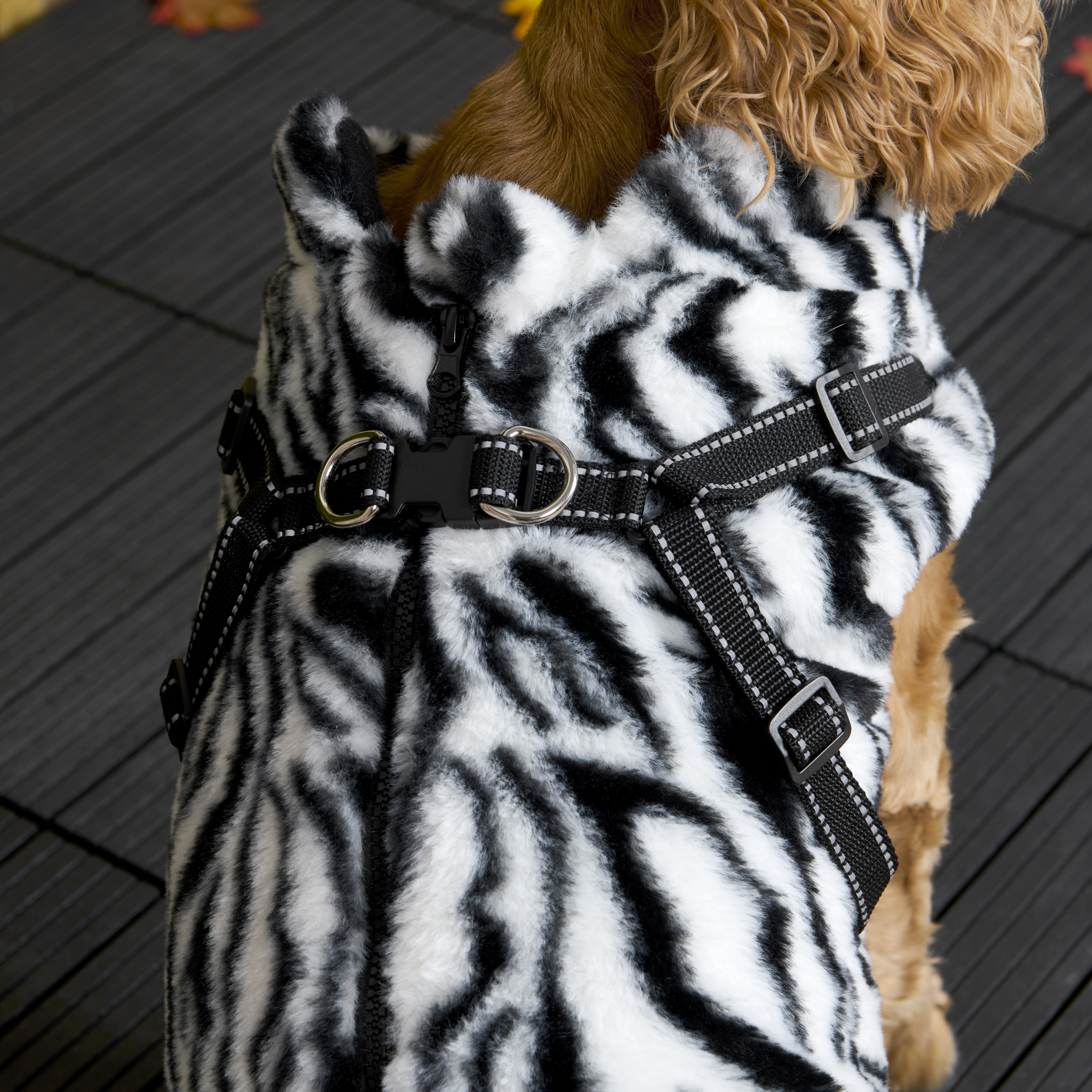 Fluffy Harness Dog Coat XS Image 8