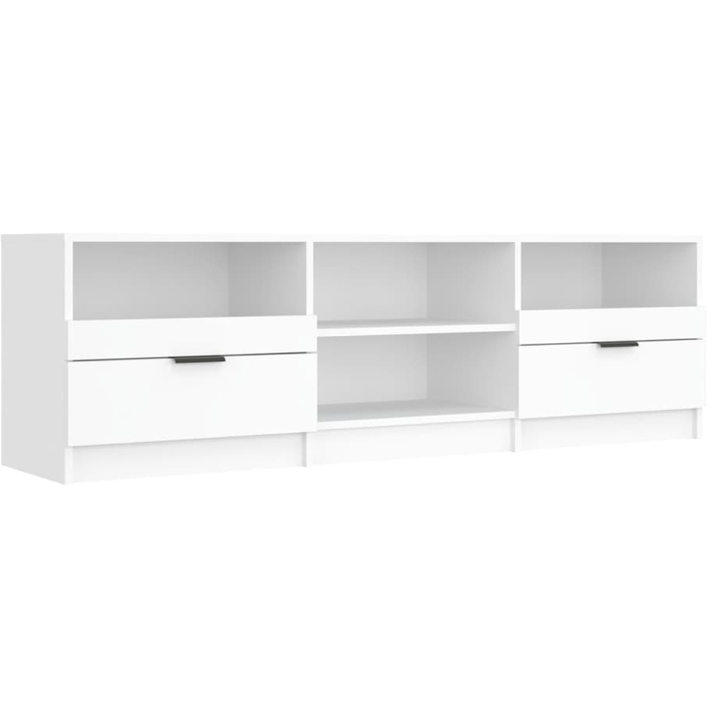 vidaXL 2 Drawer 4 Shelf White TV Cabinet Image 2