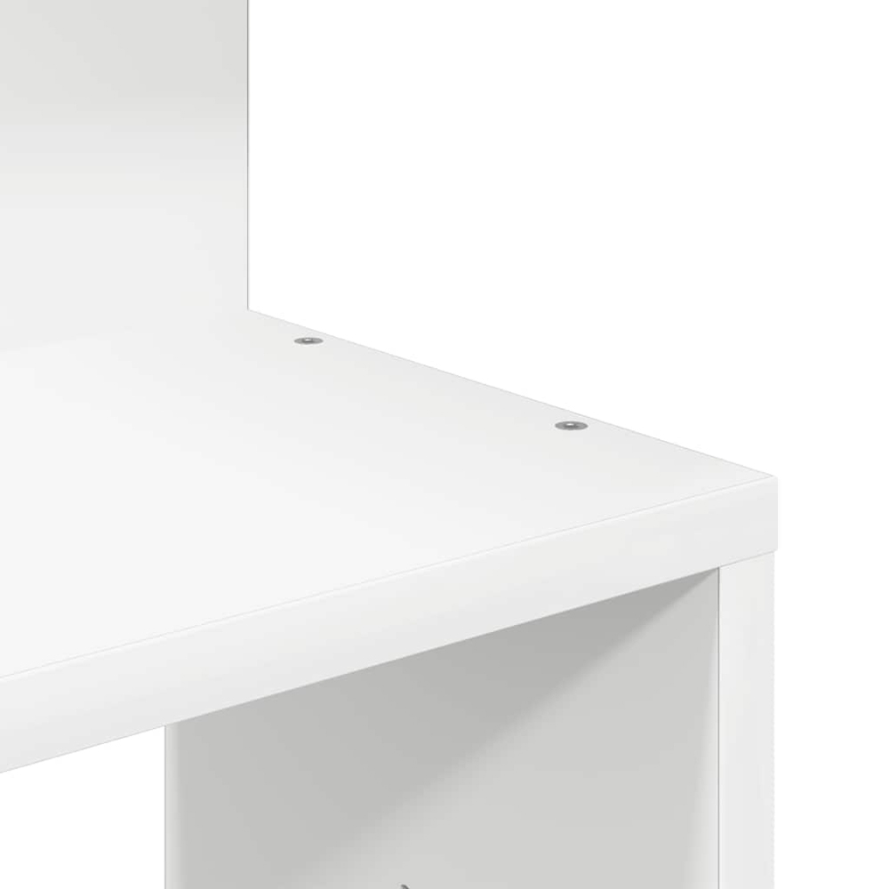 vidaXL 5 Shelf White Floating Corner Wall Shelf Image 6