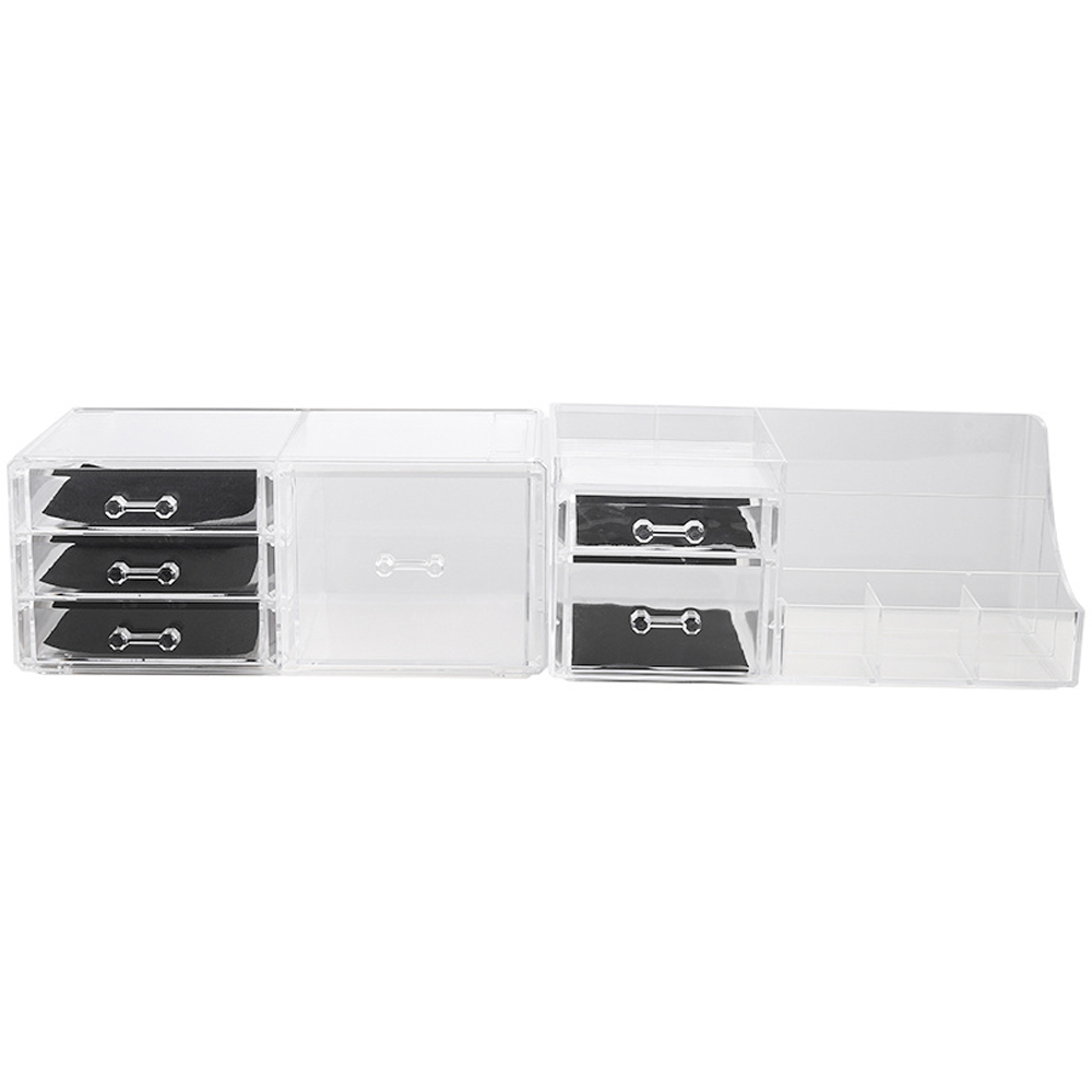 H&O Direct Transparent Makeup Organiser with Drawer Image 2