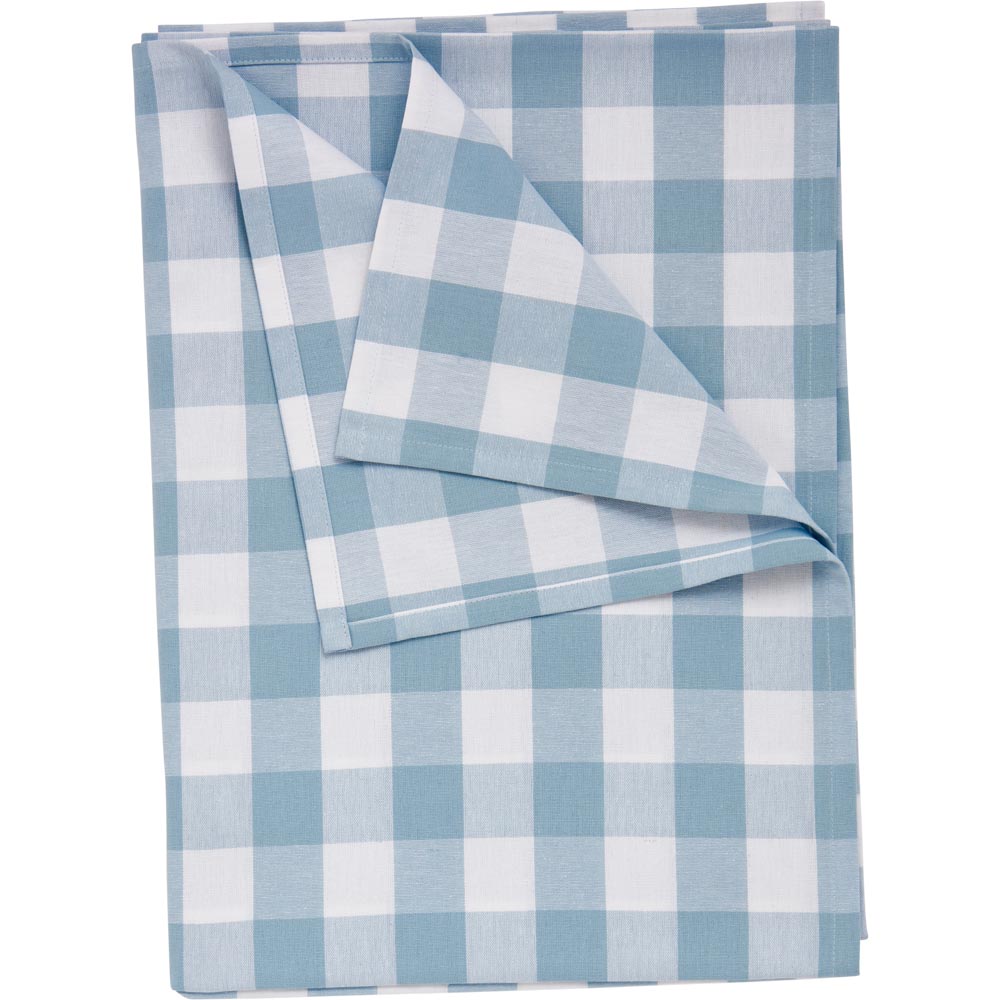 Wilko Blue Gingham Tablecloth 130 x 180cm Image 1