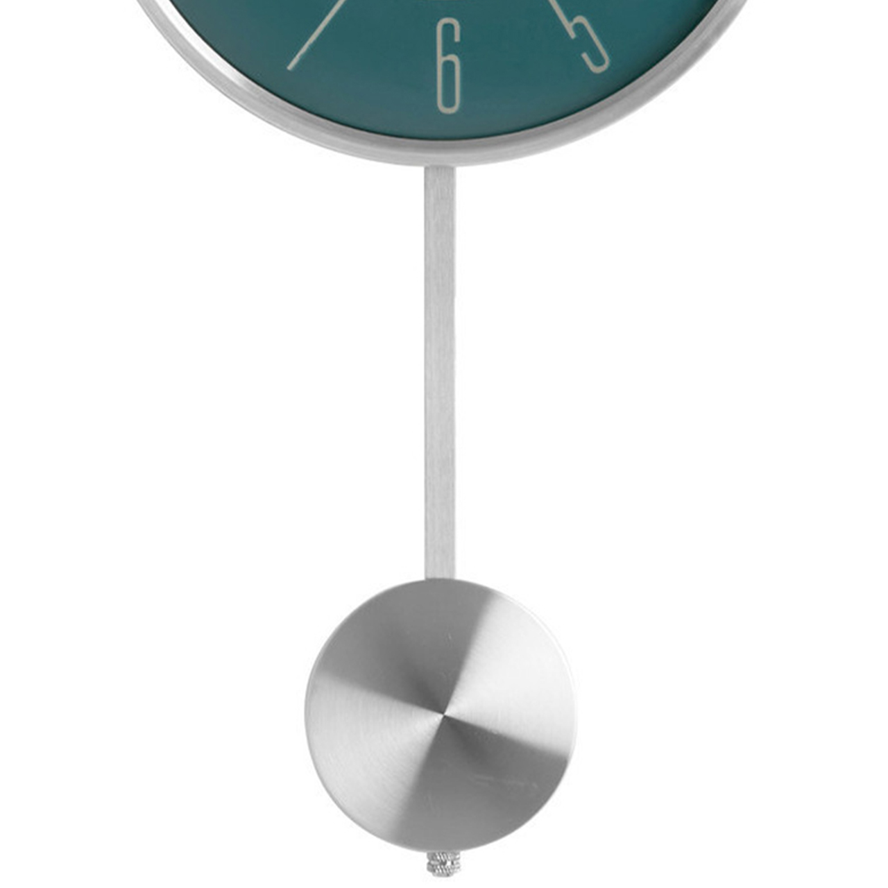 Premier Housewares Blue and Silver Metal Pendulum Wall Clock Image 3
