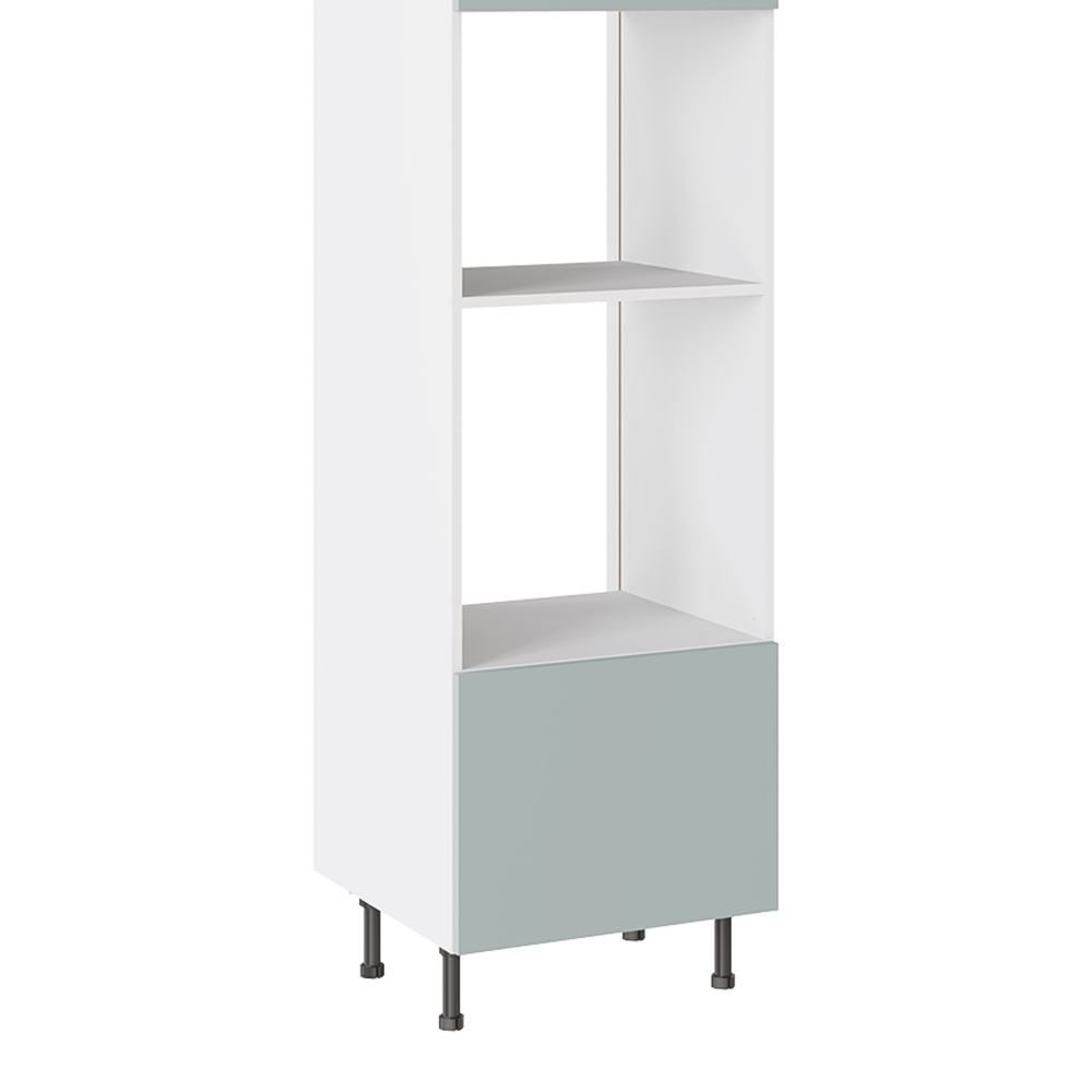 Kitchen Kit Slab Supermatt Aquamarine Oven and Microwave Housing Cabinet Flatpack 600mm Image 3