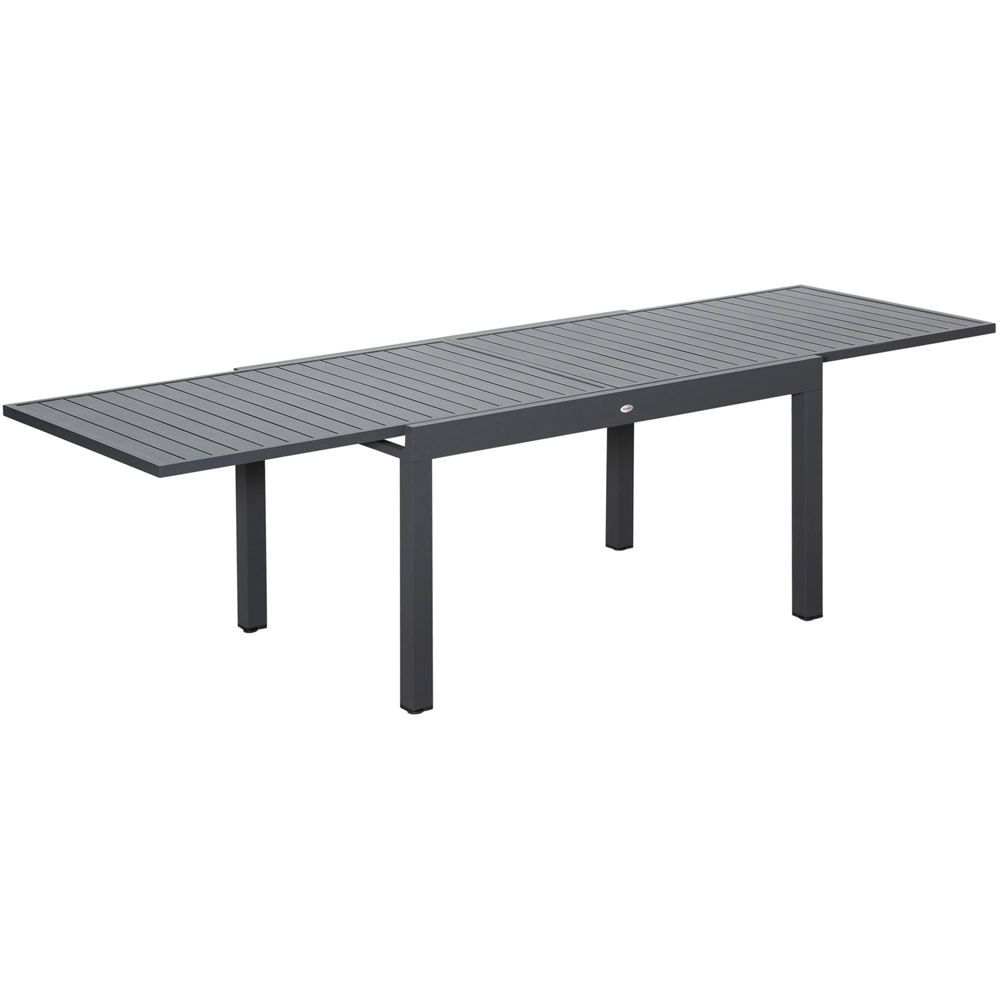 Outsunny 10 Seater Extendable Garden Dining Table Grey Image 2