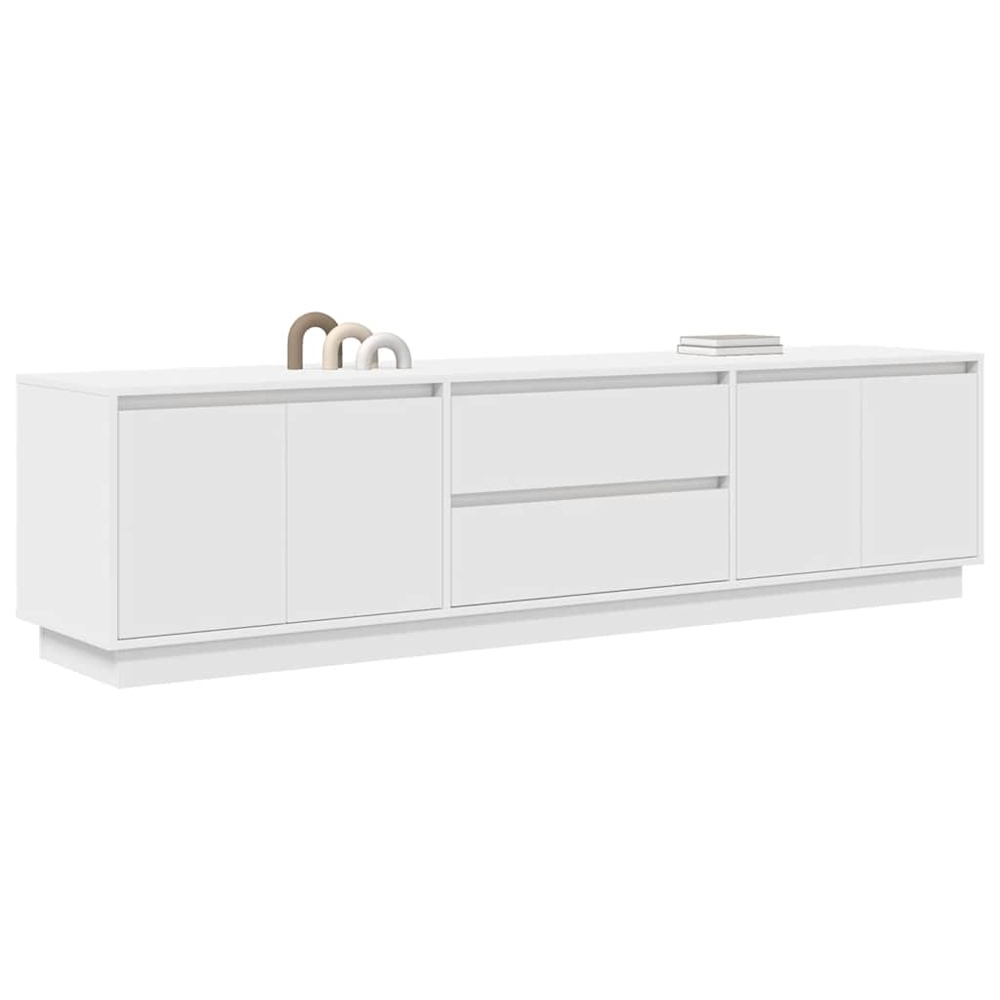 vidaXL 4 Door 2 Drawer White LED TV Cabinet Image 5