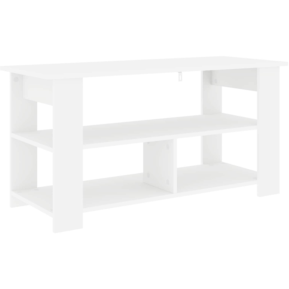 vidaXL 3 Shelf White TV Stand Image 7